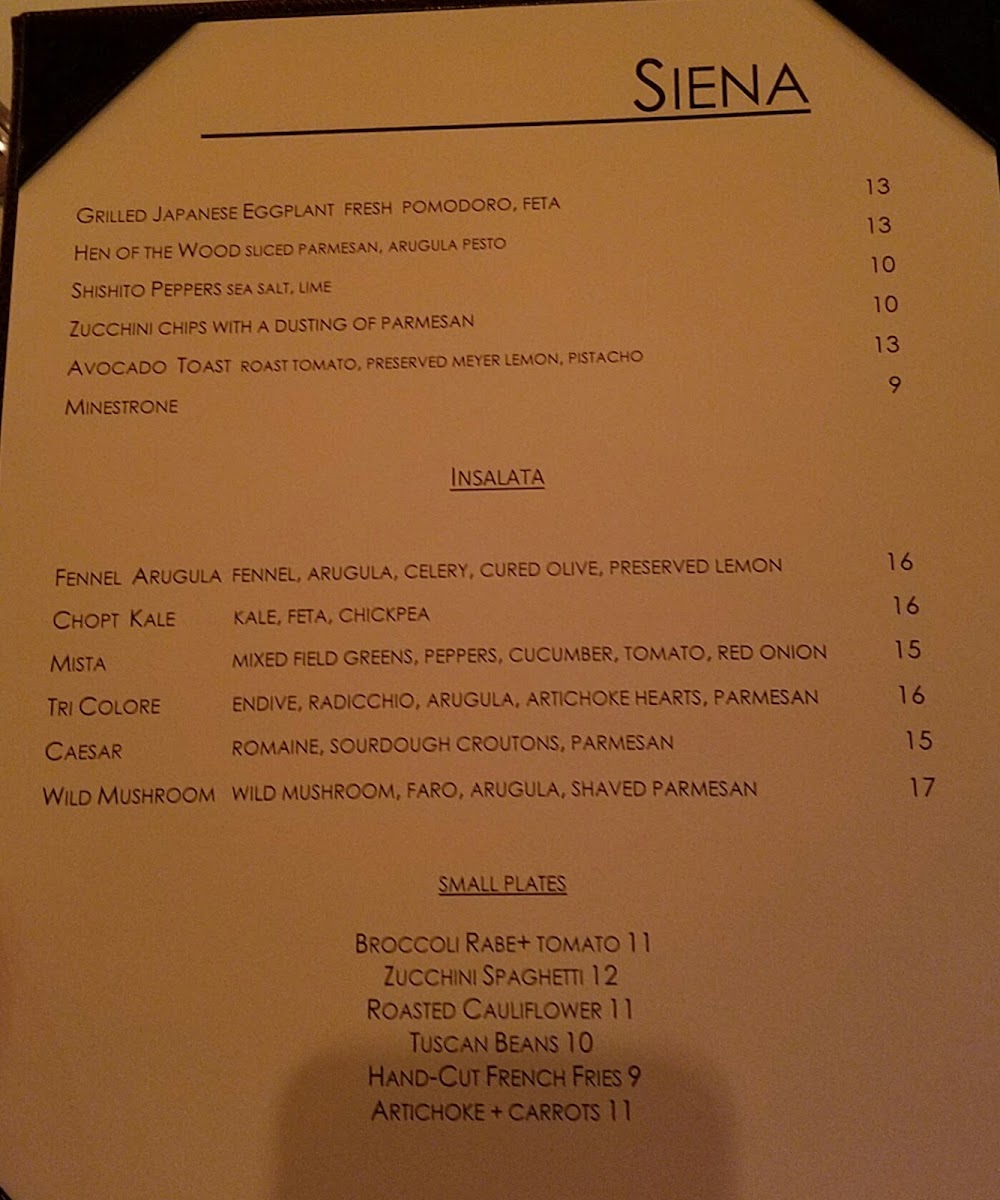 Menu - Siena photo 1